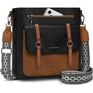 Women’s Black and Brown Waterproof Crossbody Shoulder Leather bags